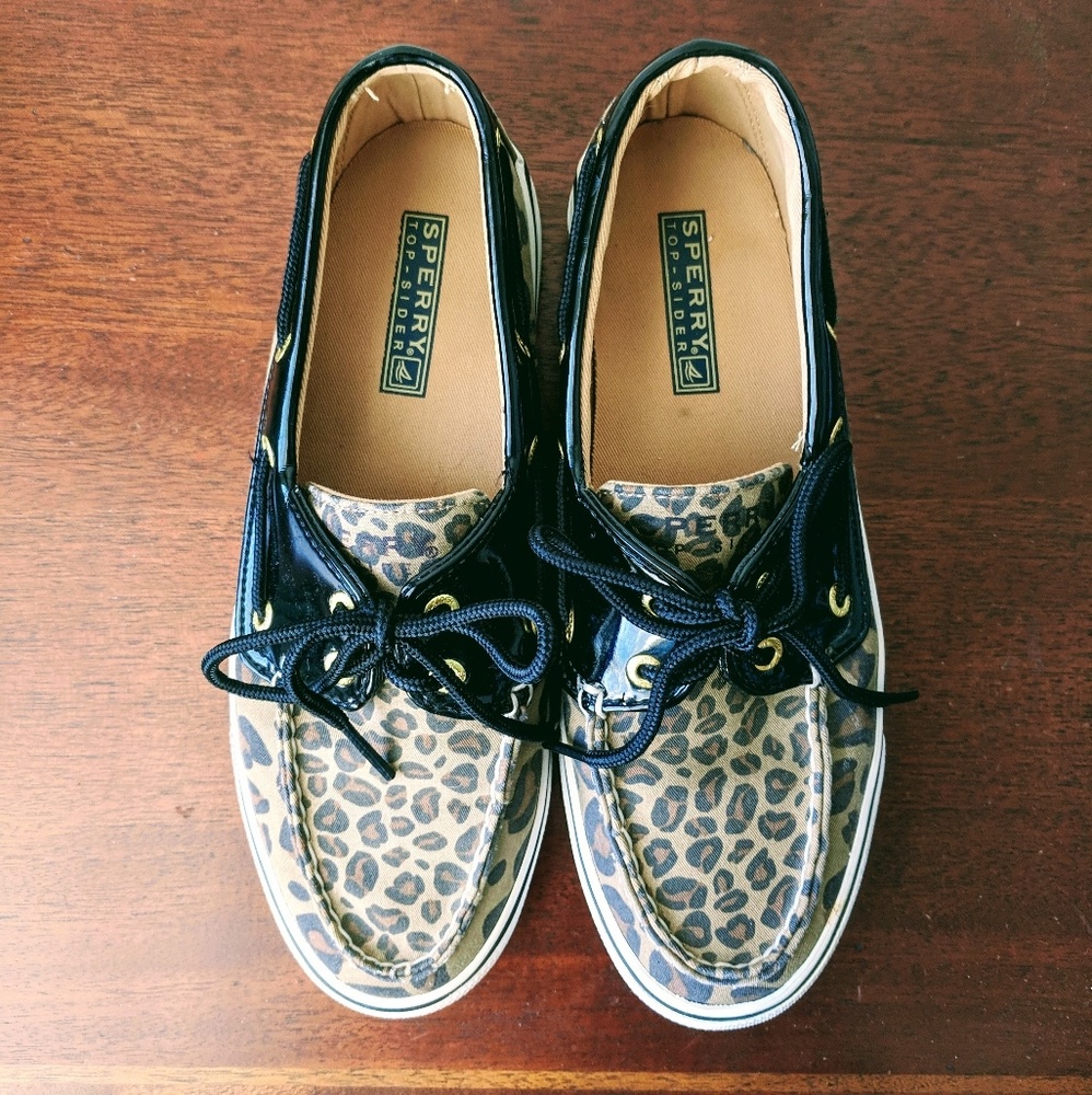 Sperry Topsider Leopard-print Boat Shoes - Picture 3 of 6